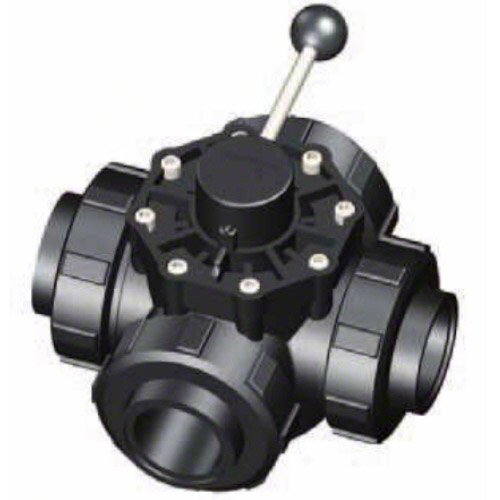 3-Wege-Kugelhahn PPGF DN 50, R-Innengewinde, L-Bohrung, EPDM&nbsp; 