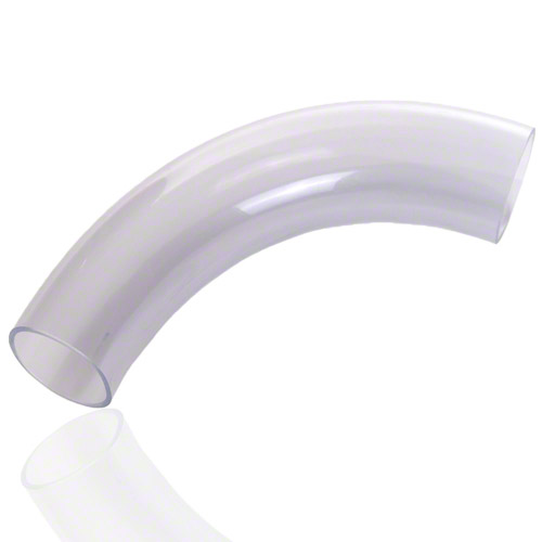 PVC U Transparent Bogen 11&deg; in DIN Abmessung, Stutzenausf&uuml;hrung
